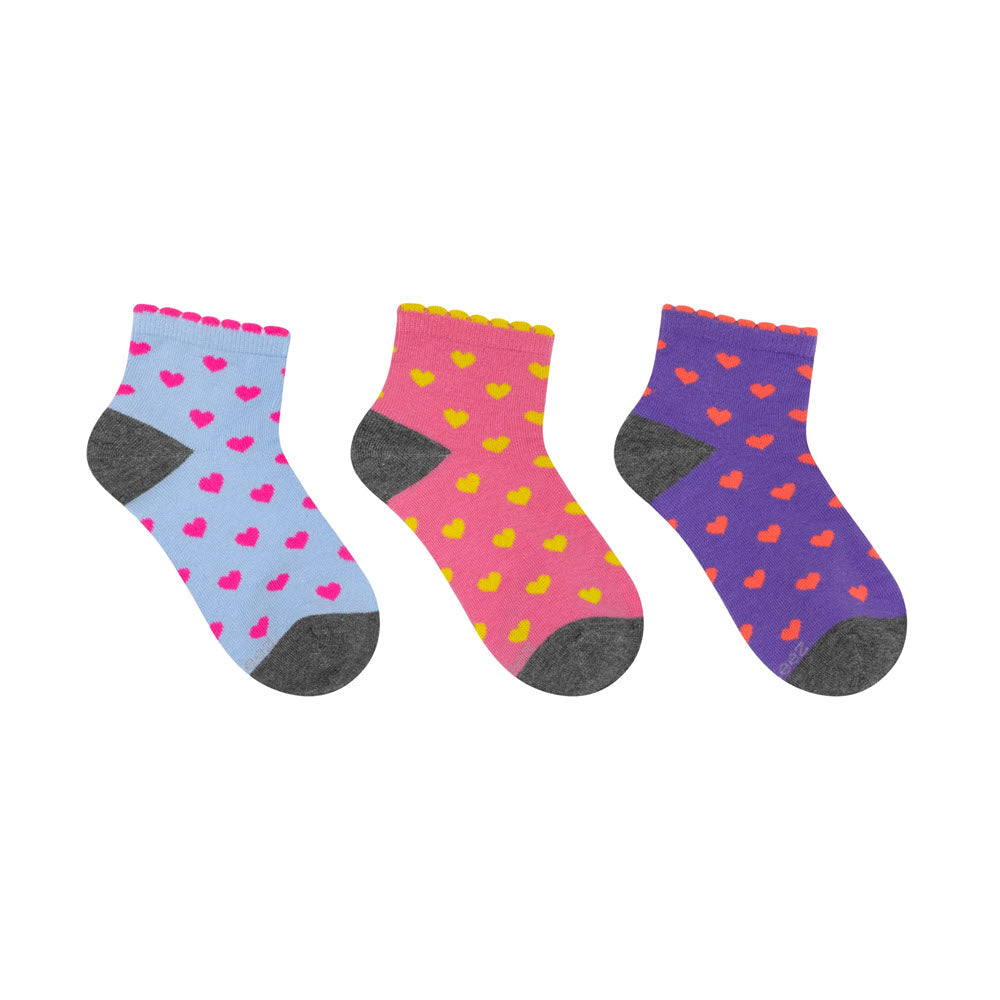 ROBEEZ ALL HEART QUARTER SOCKS 3 PACK - KIDS