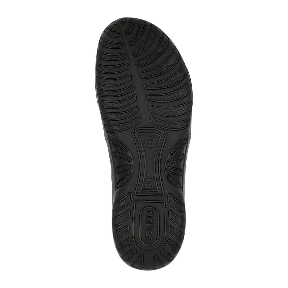 RIEKER ASYMMETRICAL STRETCH SPORT SANDAL BLACK - WOMENS