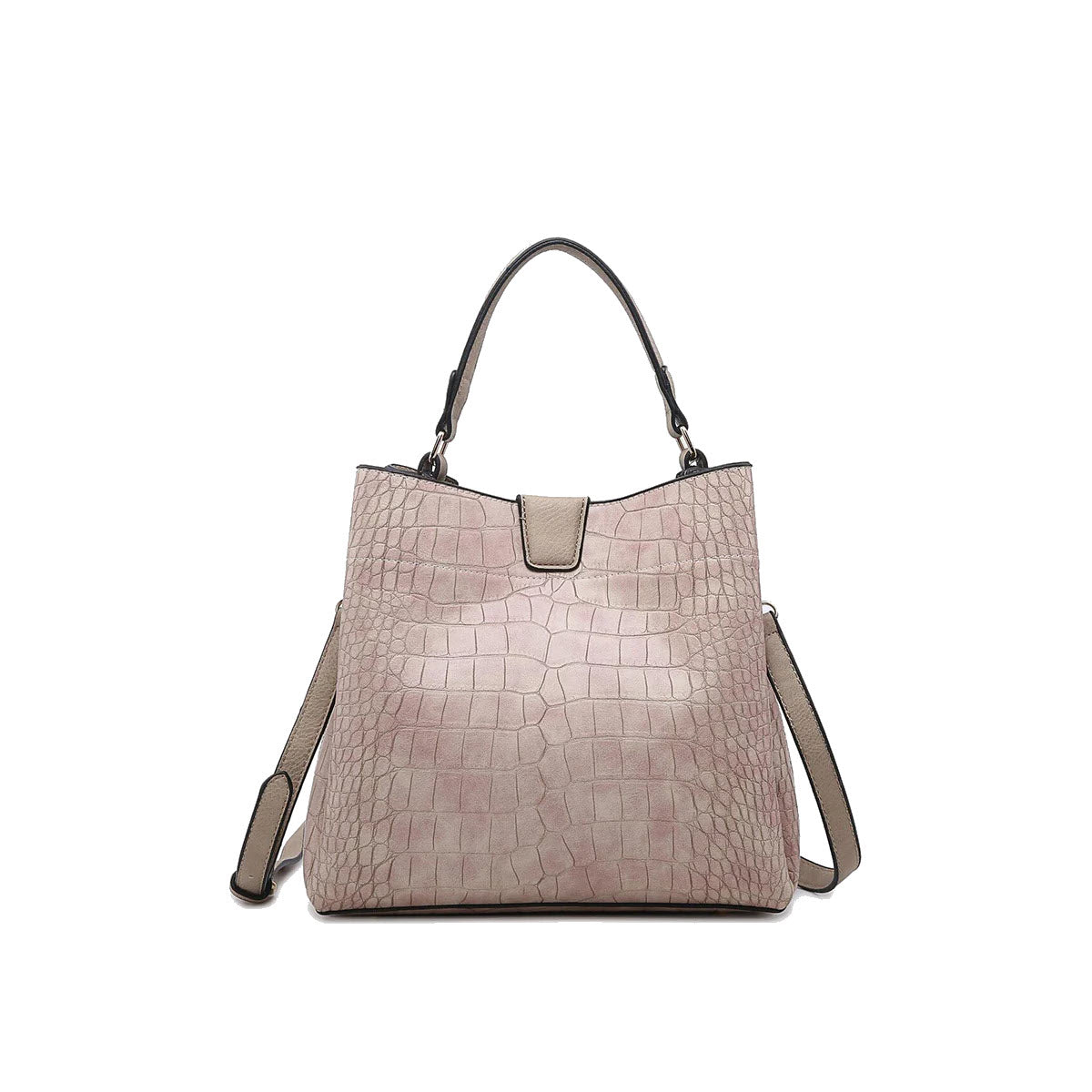 JEN &amp; CO TATI SATCHEL TAUPE VEGAN CROCODILE