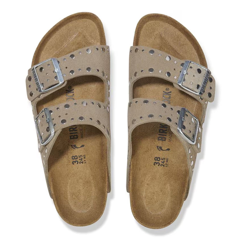 BIRKENSTOCK ARIZONA RIVETS TAUPE - WOMENS