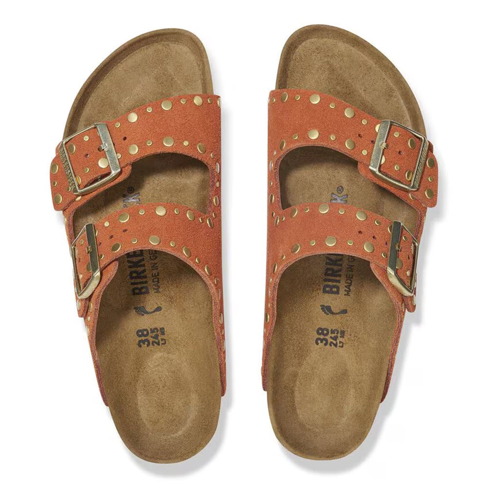 BIRKENSTOCK ARIZONA RIVETS DARK RUST - WOMENS