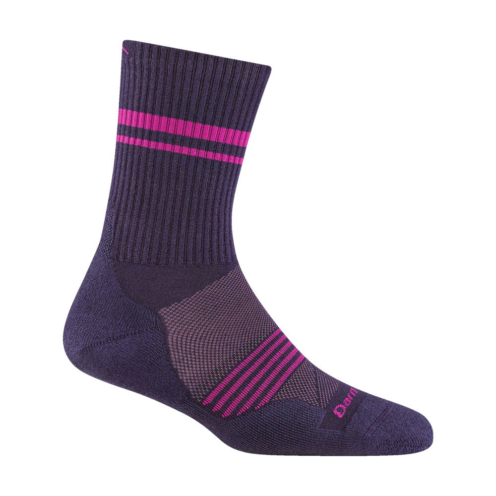 DARN TOUGH ELEMENT MICRO CREW LIGHTWEIGHT RUNNING SOCKS BLACKBERRY - WOMENS