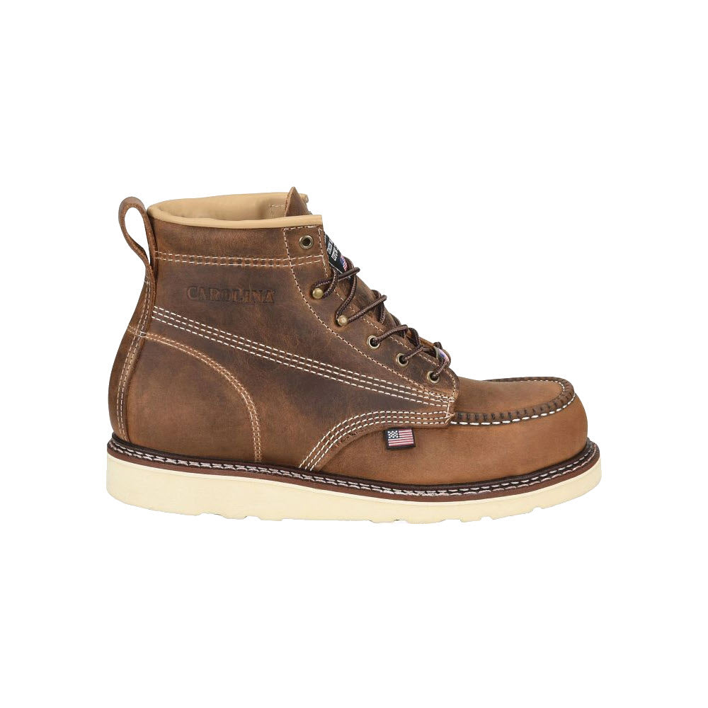 CAROLINA UNION BUILT 6 INCH GOOD YEAR WELTED MOC TOE WEDGE WORK BOOT - MENS