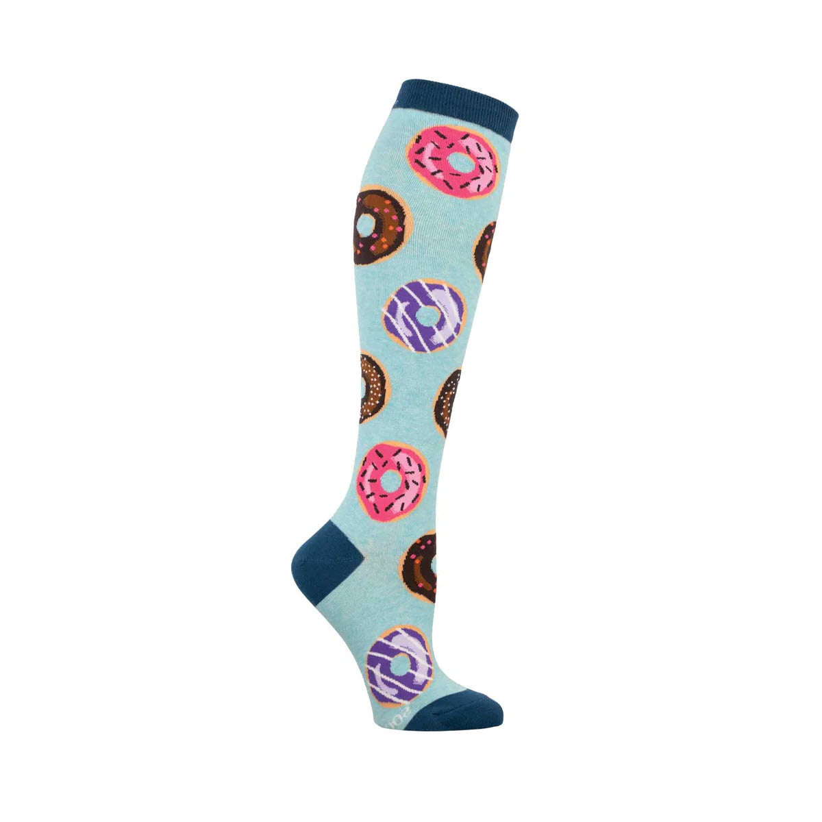 SOCKSMITH GO NUTS FOR DONUTS KNEE HI SOCKS BLUE - WOMENS