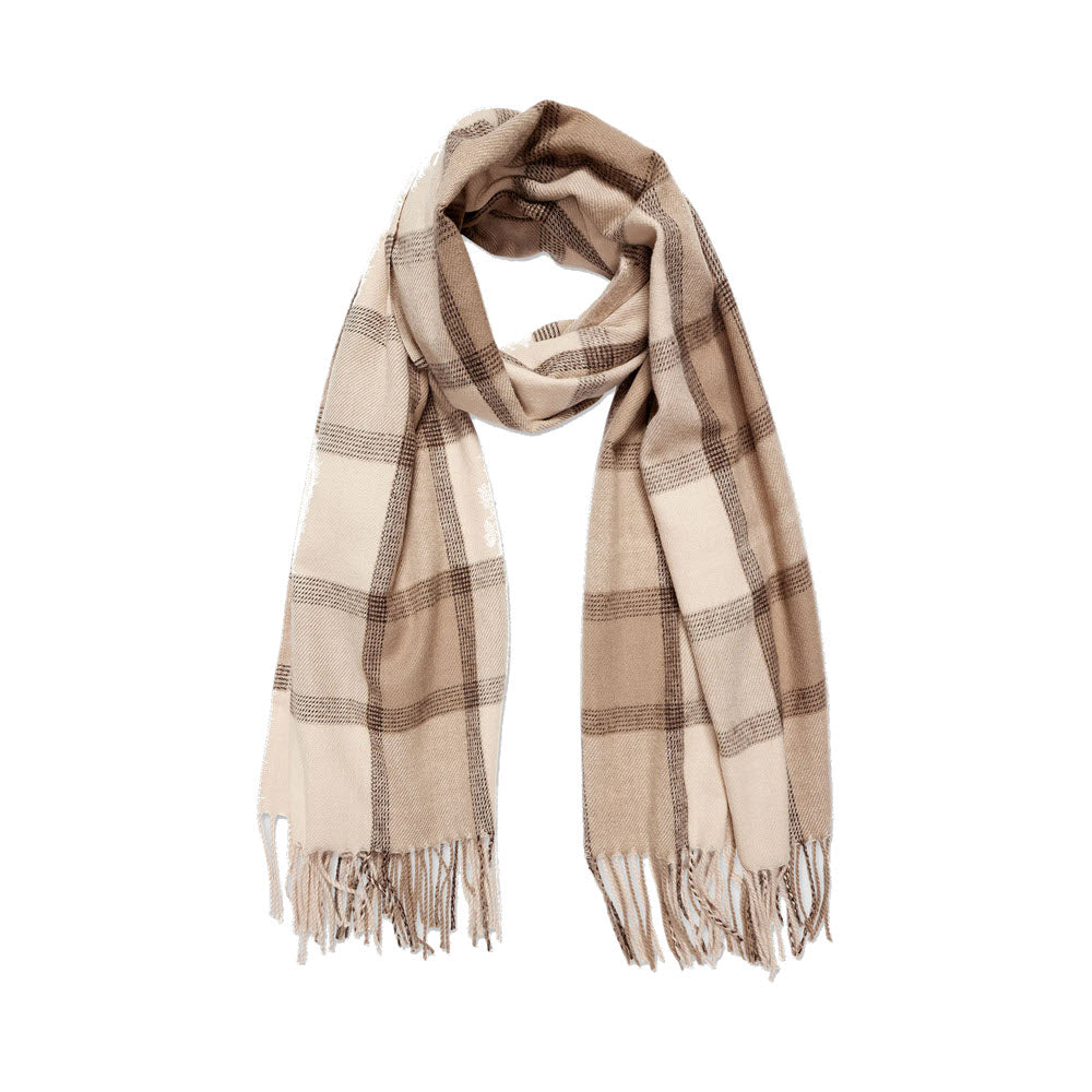 LOUENHIDE EDINBURG PLAID SCARF MOCHA