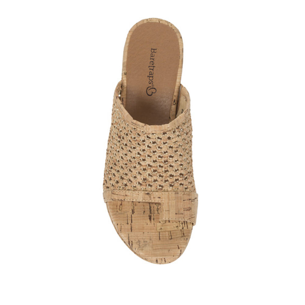 A single Baretraps Bethie Natural sandal with an open toe and a woven upper design.